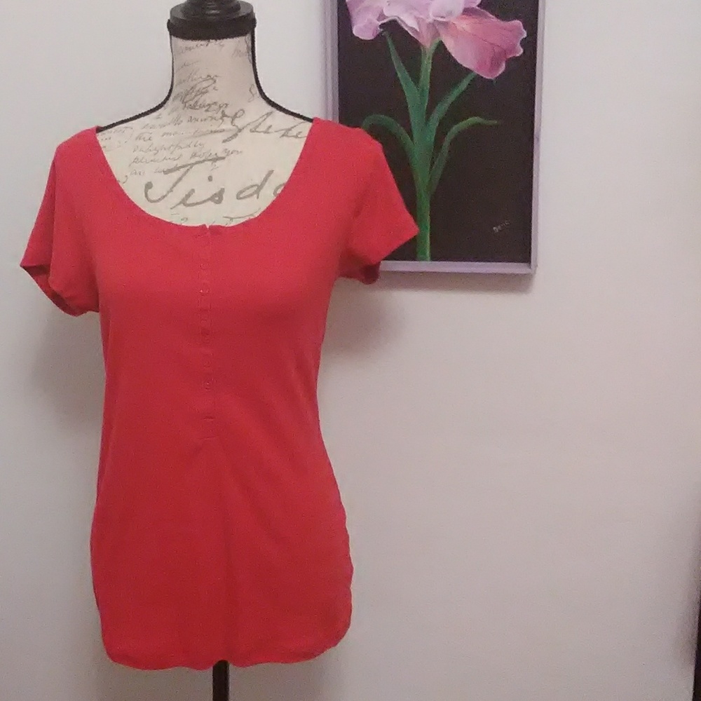 Button down tee top